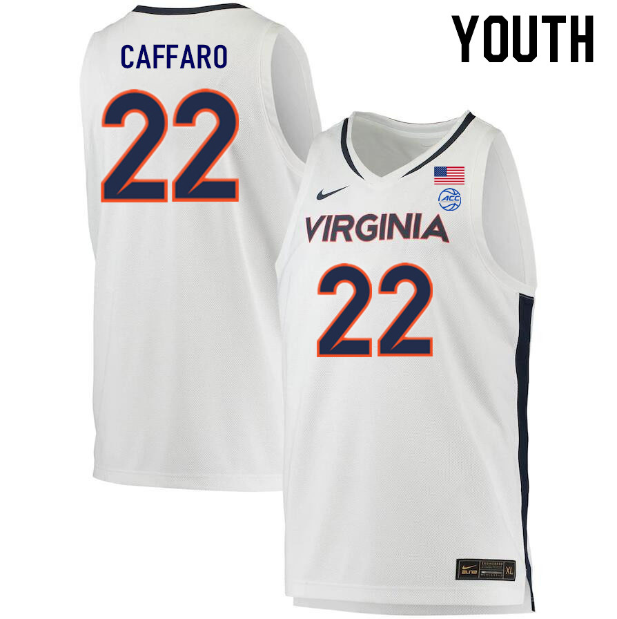 Youth #22 Francisco Caffaro Virginia Cavaliers College 2022-23 Stitched Basketball Jerseys Sale-Whit - Click Image to Close